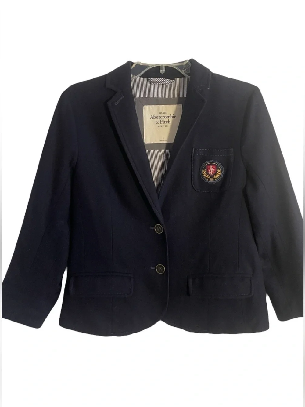 Abercrombie & Fitch Wool Blend Academy Blazer With Crest Navy
Child Large - Picture 1 of 10